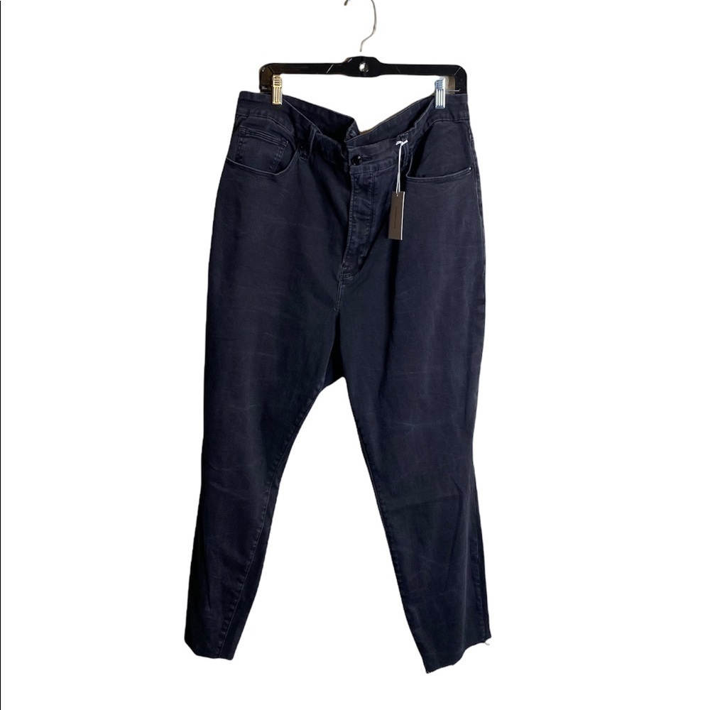 GOOD AMERICAN Good Waist Black Skinny Raw hem Jean
